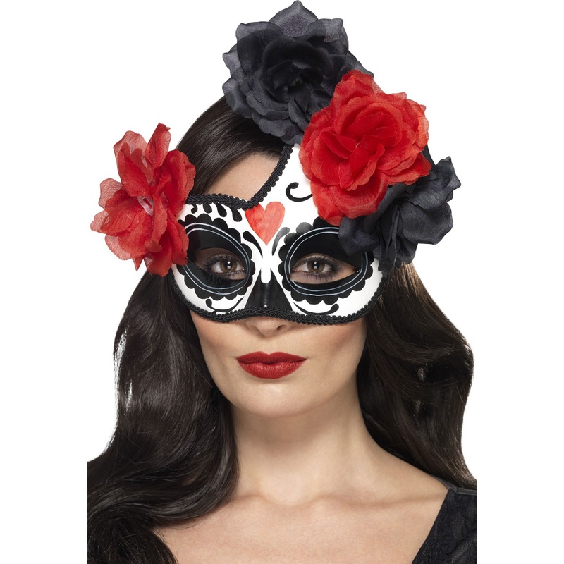 Day of the dead eye mask with flowers