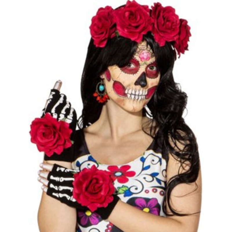 Day of the Dead Roses Accessories Set 3 pieces