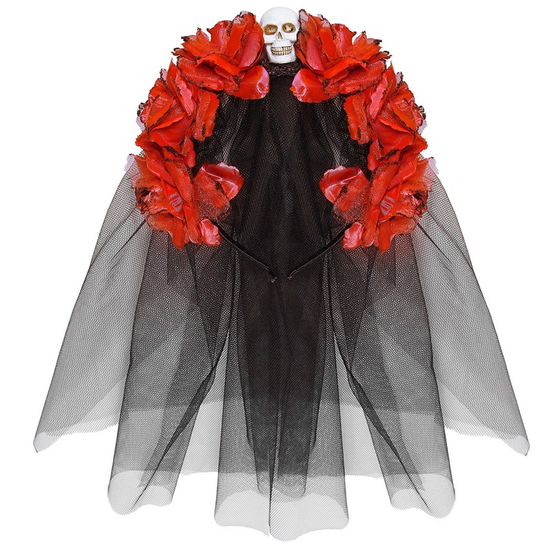 Dia De Los Muertos Rose Petals Veil