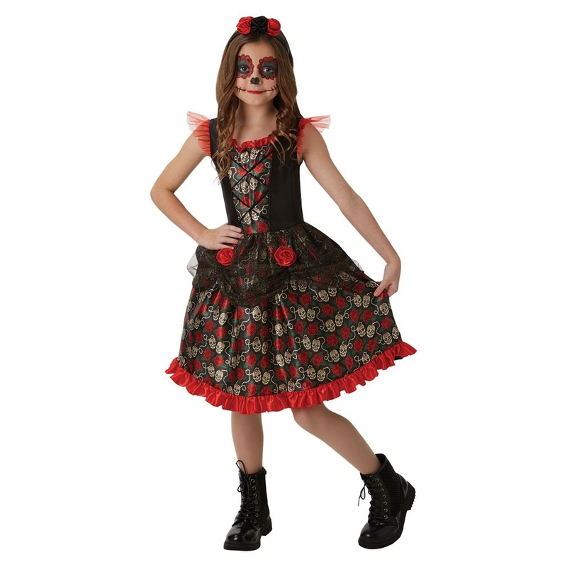 Dia de los Muertos roses dress for girls