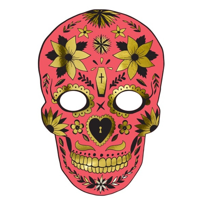 Festival of the Dead red cardboard mask
