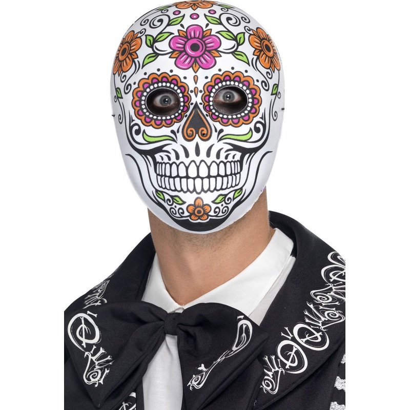 Flowery Dia De Los Muertos mask