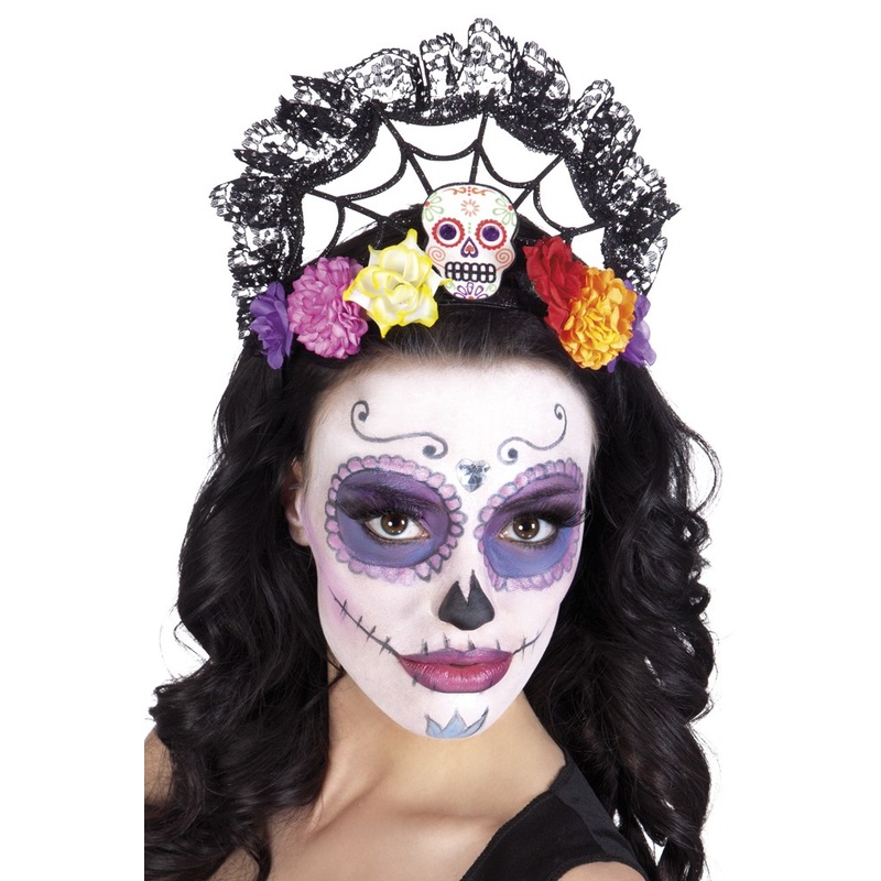 Hair crown day of the dead spider web