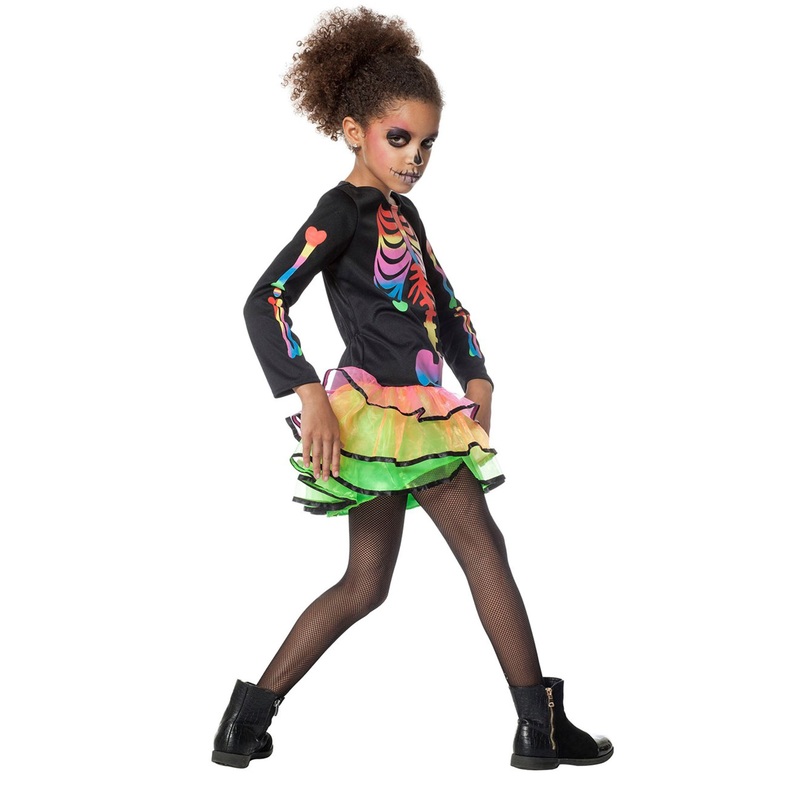 Rainbow Skeleton child costume 104
