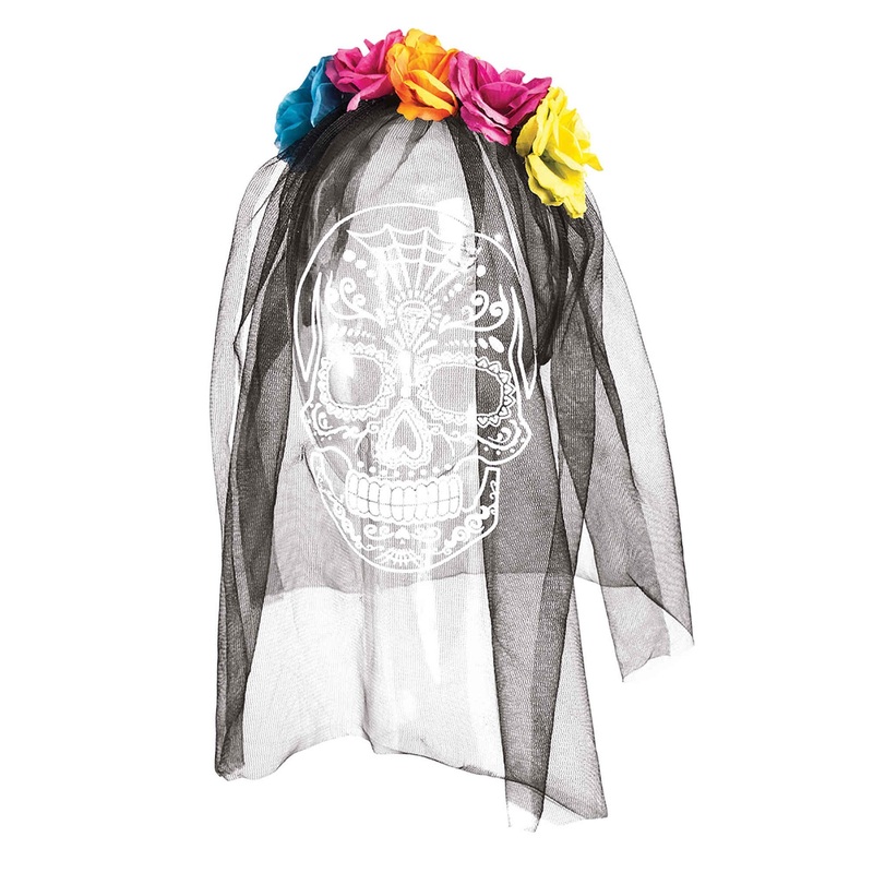 Skeleton Halloween veil black