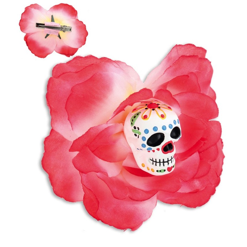 Tabitha Skull Flower hair clip