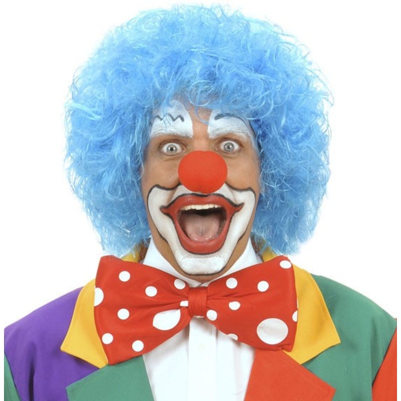 Blue binky clown wig