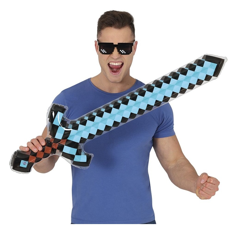 Blue Fake Pixel Sword inflatable 69cm