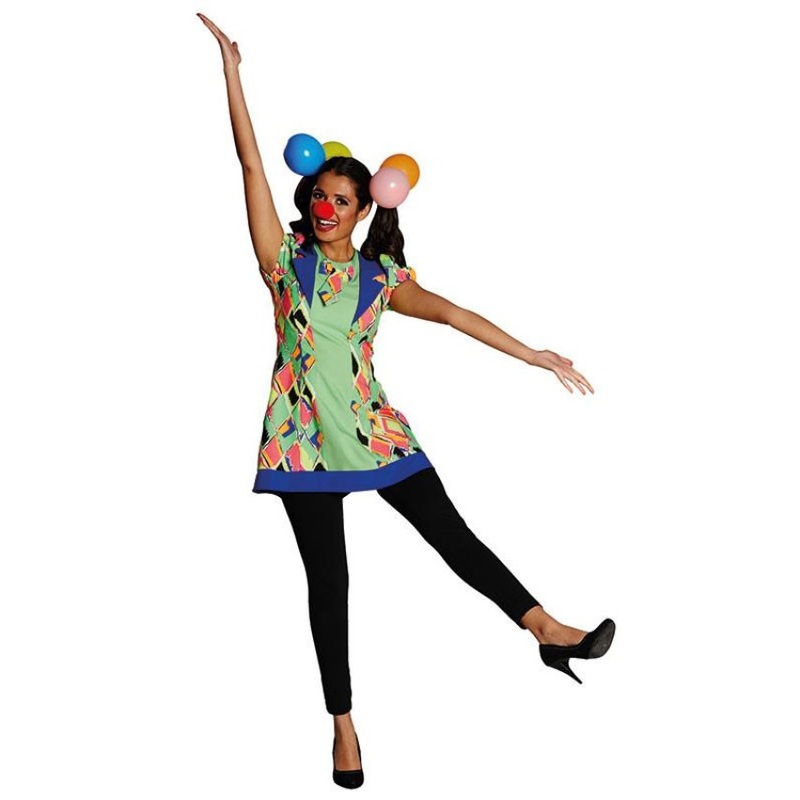 Clown woman colorful ladies costume 34