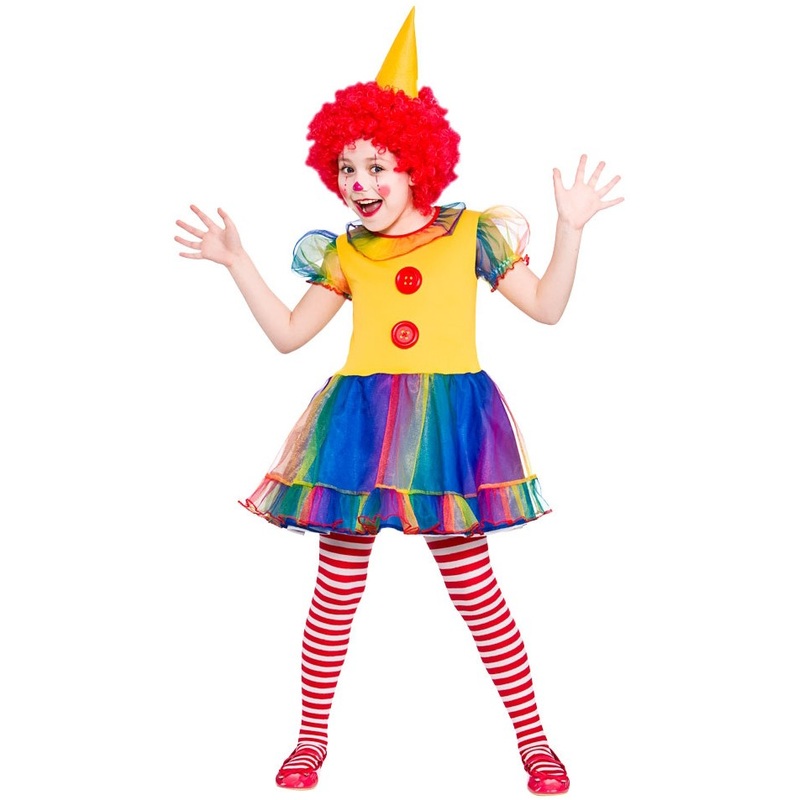 Colorful circus clown Roberta dress S