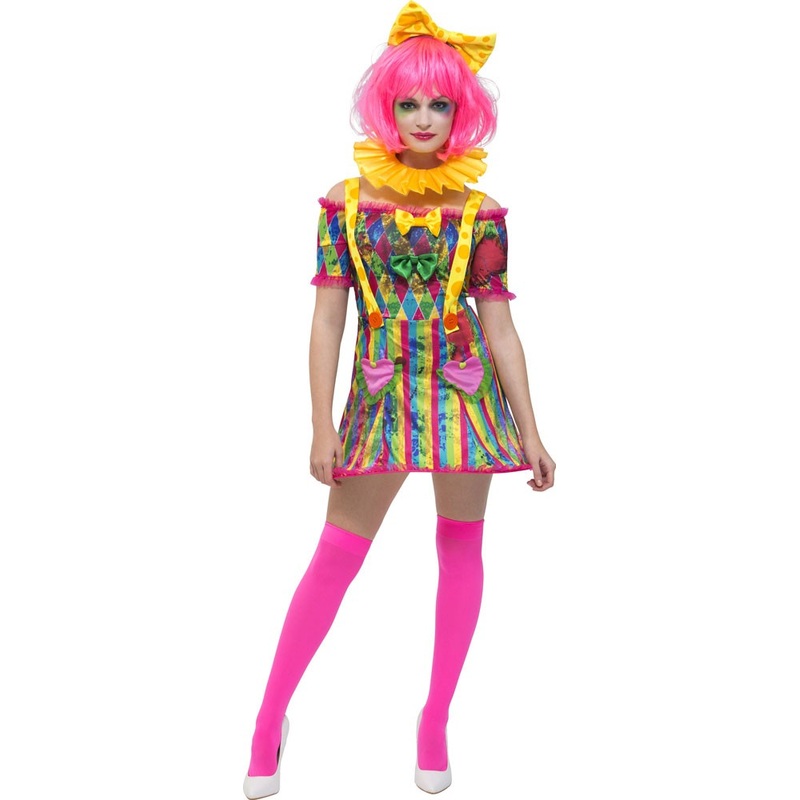 Colorful freaky clown costume XS