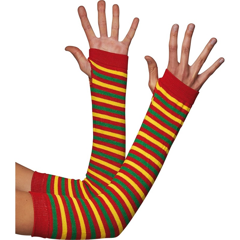 Colorful ringlet arm warmers