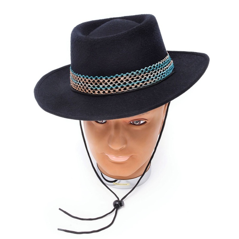 Cowboy hat with a colorful decorative border