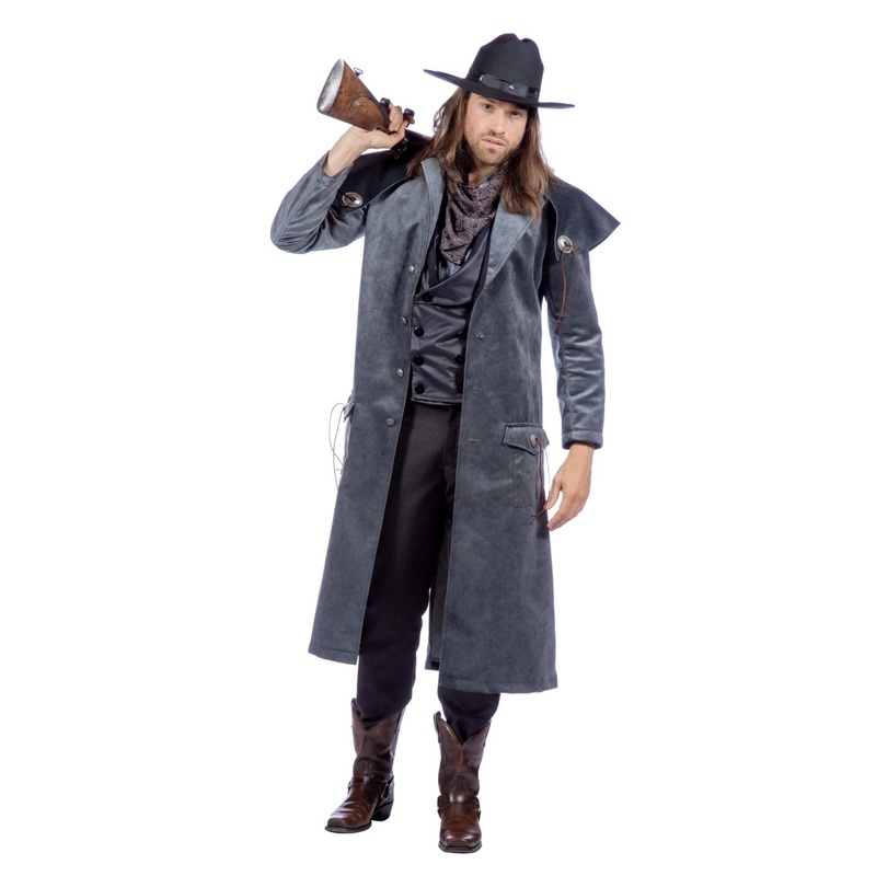 Gray western style mens coat 48