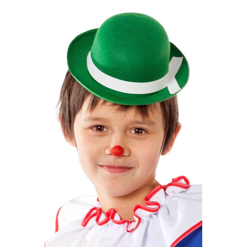 Green clown bowler hat for kids