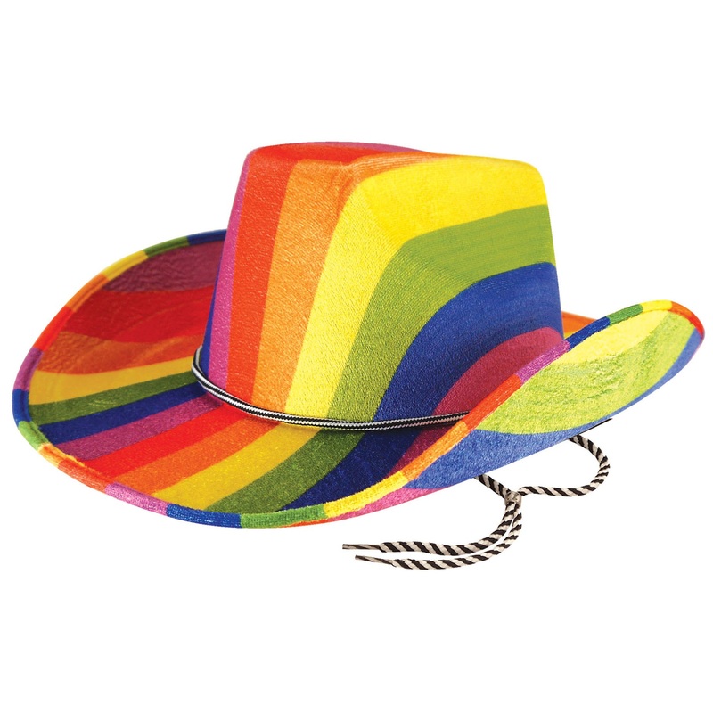 Rainbow pattern cowboy hat