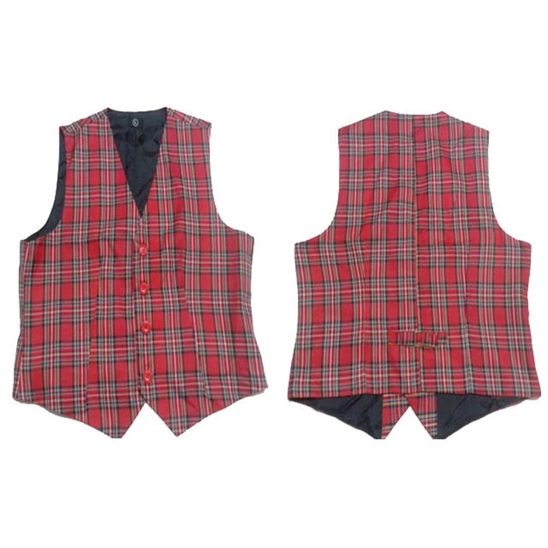 Red checkered vest M