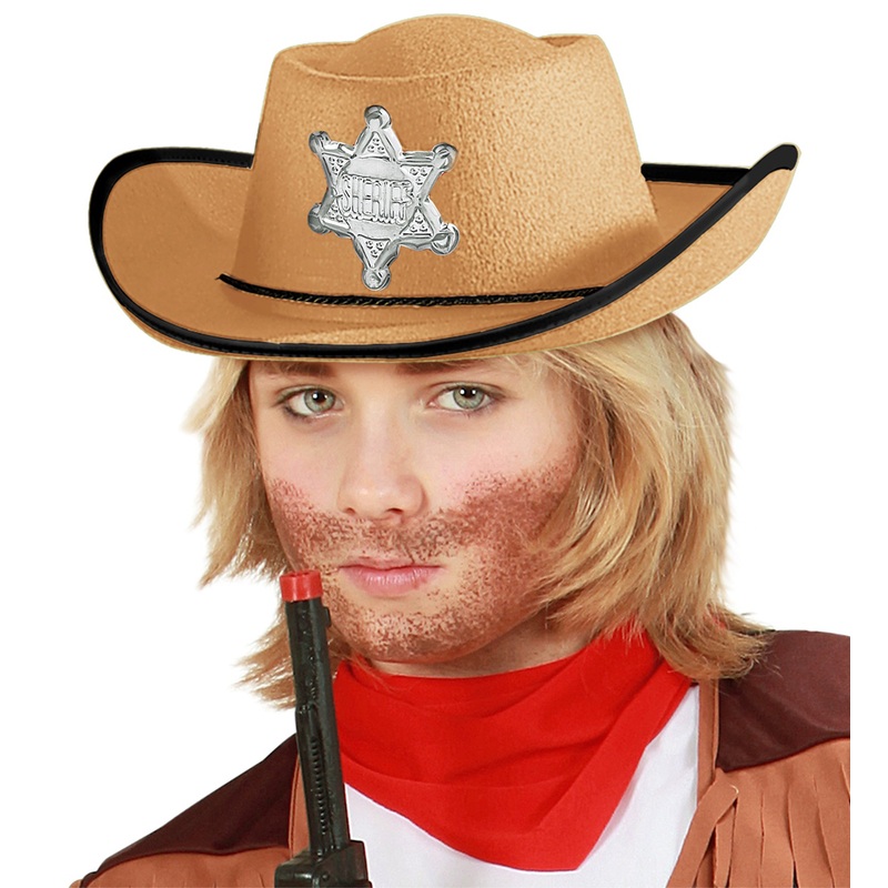 Sheriff cowboy hat for kids in beige