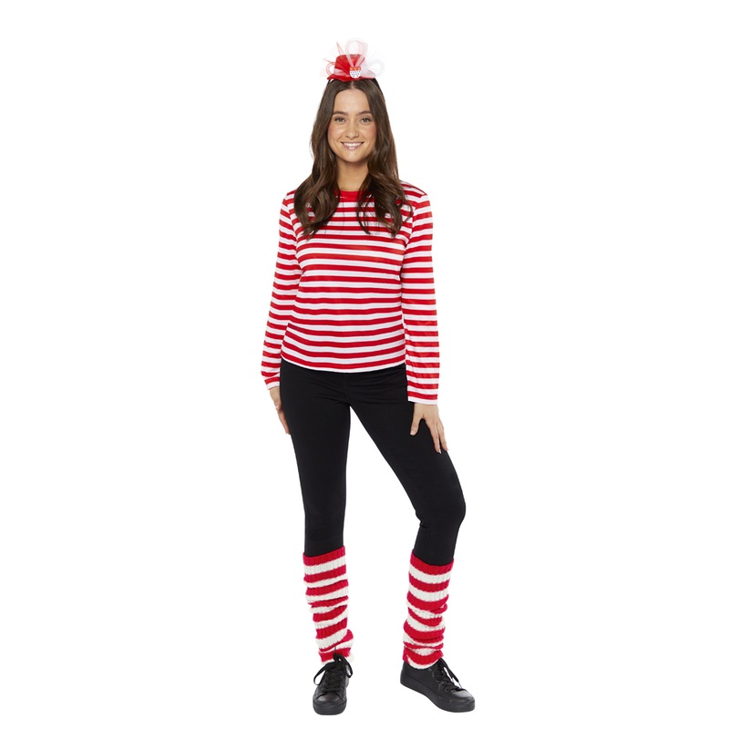 Striped shirt for women with red and white stripes 34-36