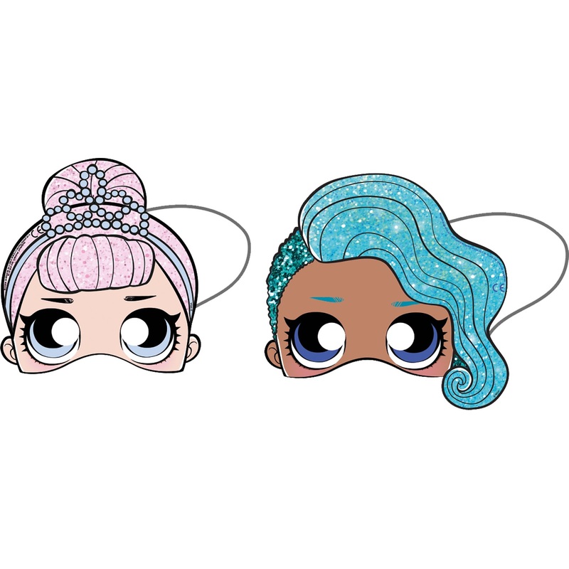 6 LOL Glam Girls paper masks