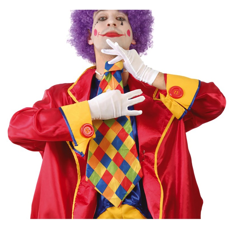 Checkered XXL clowns tie 55cm