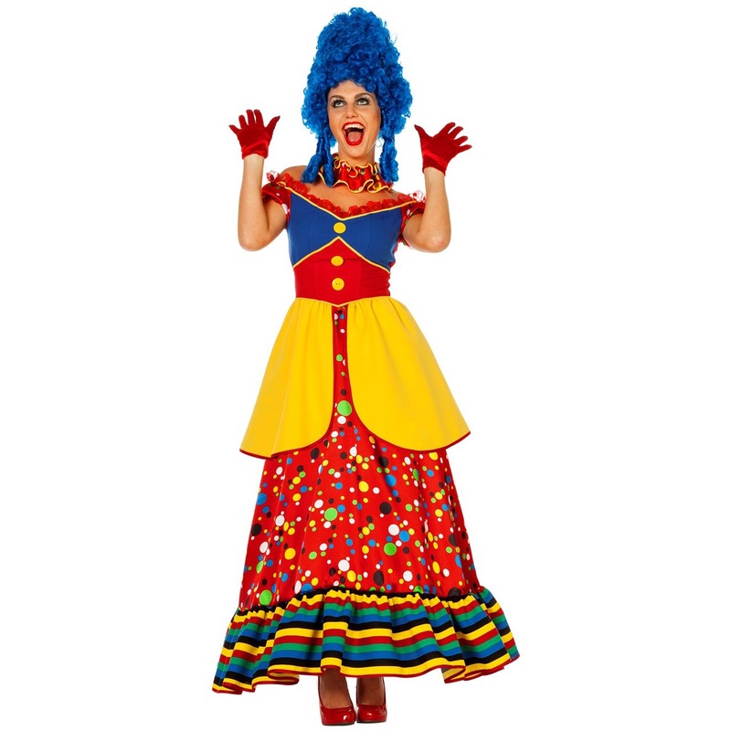 Cheeky and colorful clown ladies costume 36