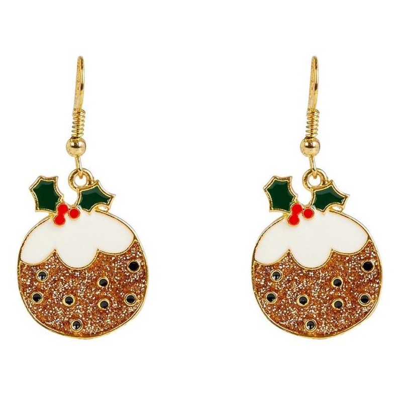 Christmas pudding earrings