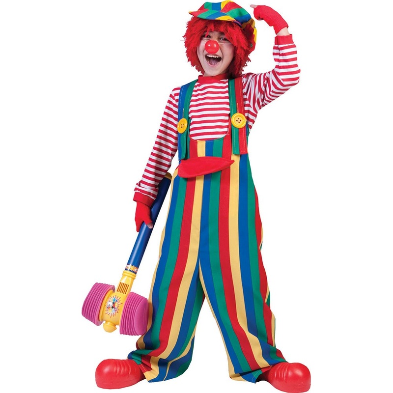 Colorful striped clowns dungarees for children 116