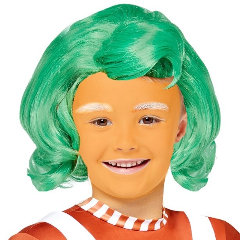Green Oompa Loompa kids wig