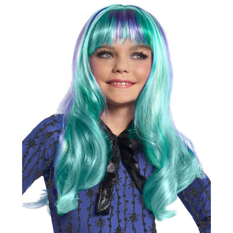 Halloween wig Twyla Monster High turquoise for children