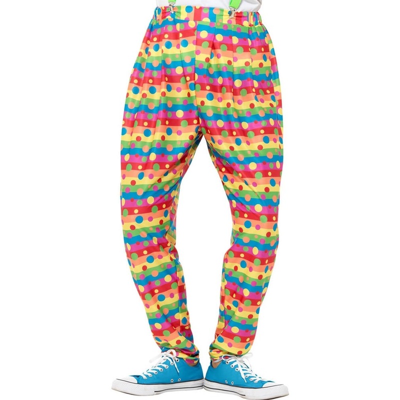 Happy and colorful clown pants for adults M