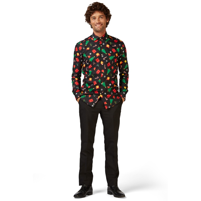 OppoSuits shirt Christmas Icons Black 35-36