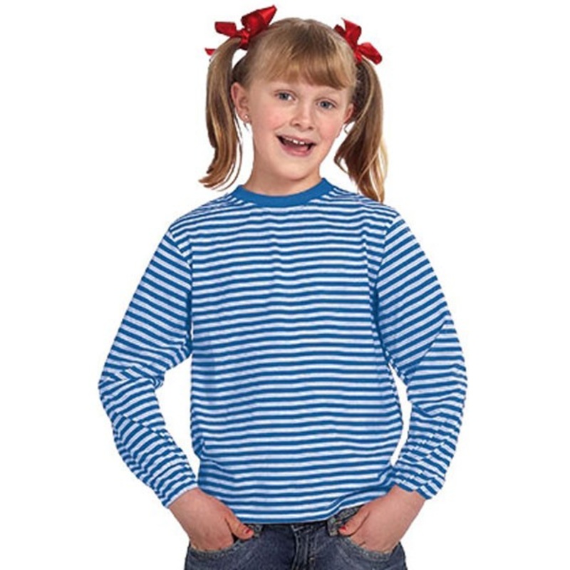 Striped shirt blue white for children 128