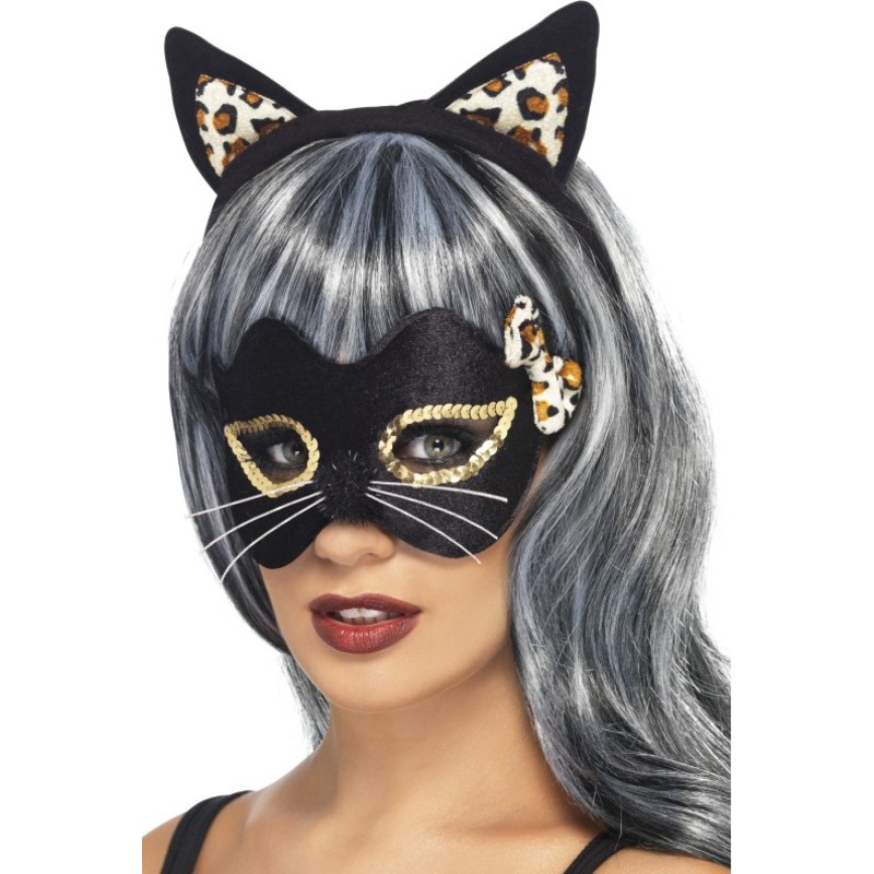 Black kitten mask and ears