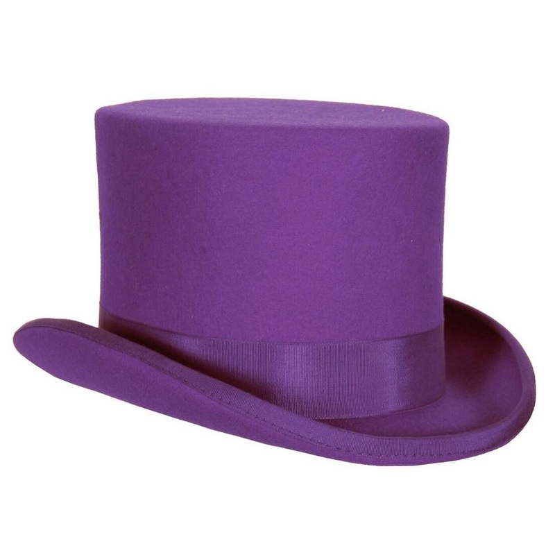 Elegant cylinder hat in purple 57
