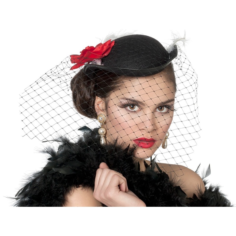 Elegant ladies hat with black veil