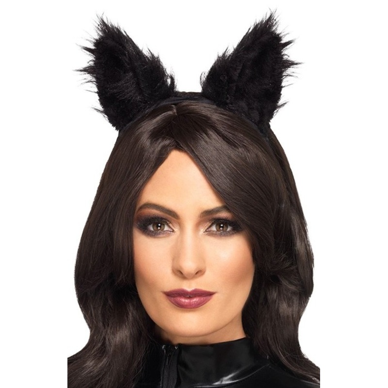 Headband with fluffy cat ears