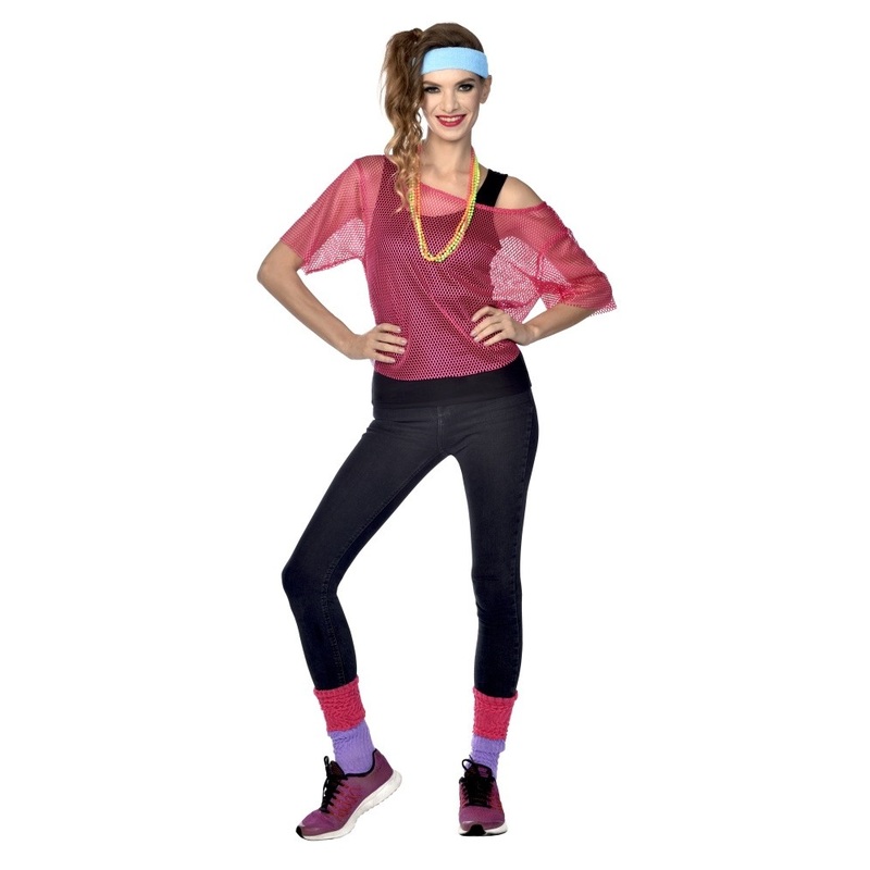 80's Mesh Workout Shirt Pink S-M