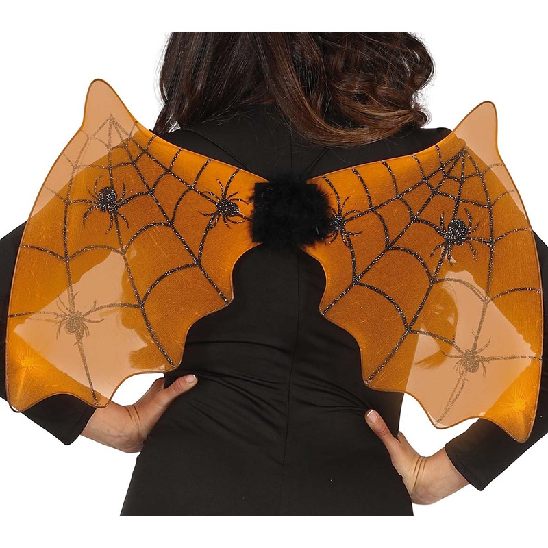 Bat spider web wings orange