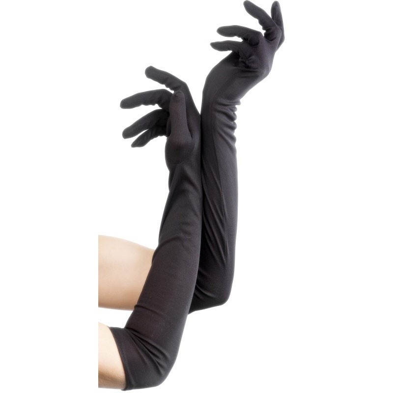 Black pompous gloves 52cm