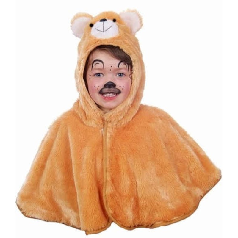 Fluffy bear plush cape for children