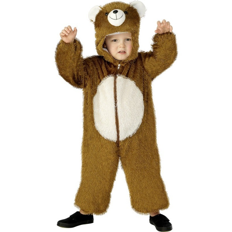 Fluffy grizzly bear toddler overall