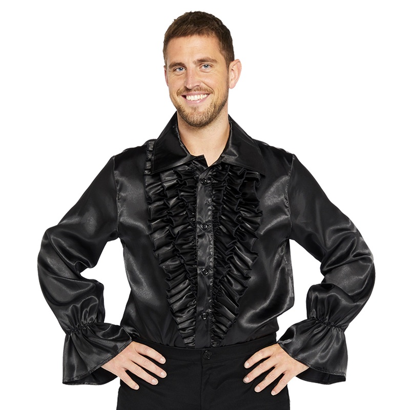 Ruffle shirt in black for men S