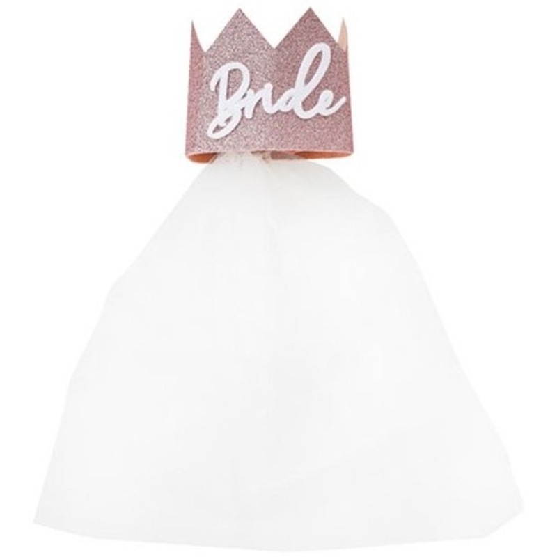 Bride glitter crown with veil