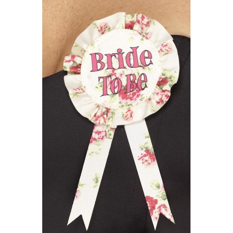 Bride To Be Pink Roses Button