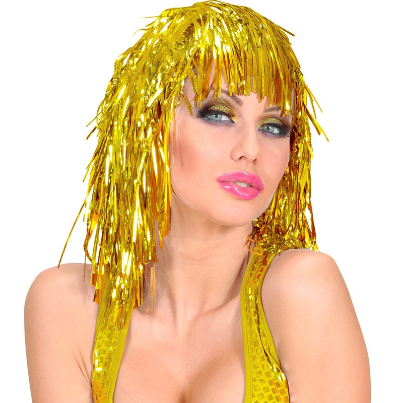 Carrie Party Tinsel Wig In Gold