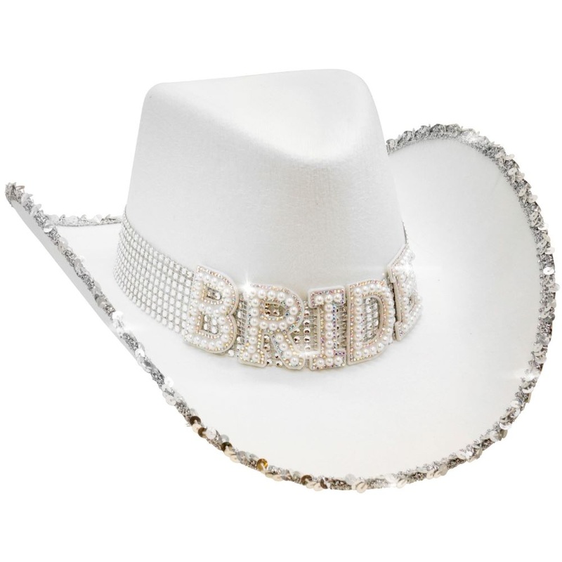 Cowboy Hat Bride with Pearls