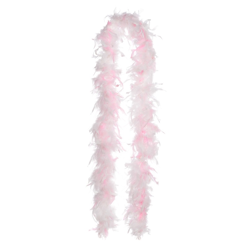Delicate bachelorette party feather boa light pink-white