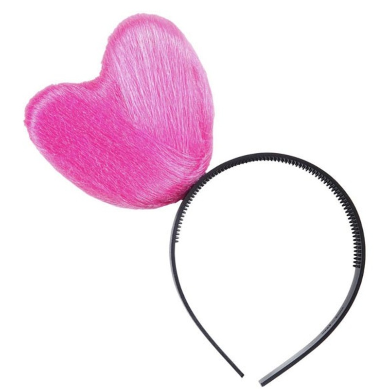 Headband with pink heart application