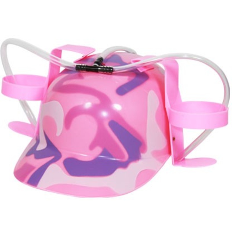 Pink camouflage drinking helmet